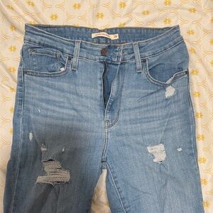 Levi's Light Blue Distressed Boyfriend Jeans